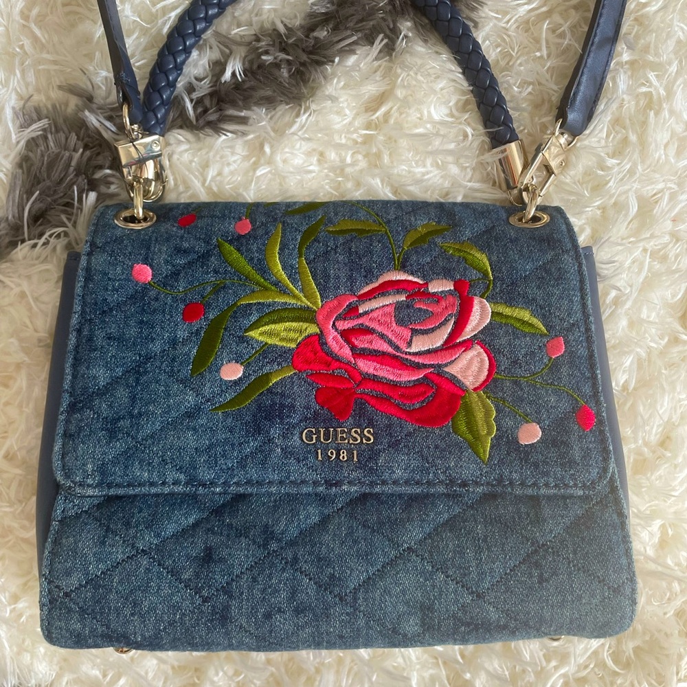 Guess denim cross body bag